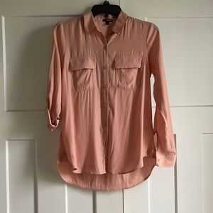 Express Pink Button-down Top